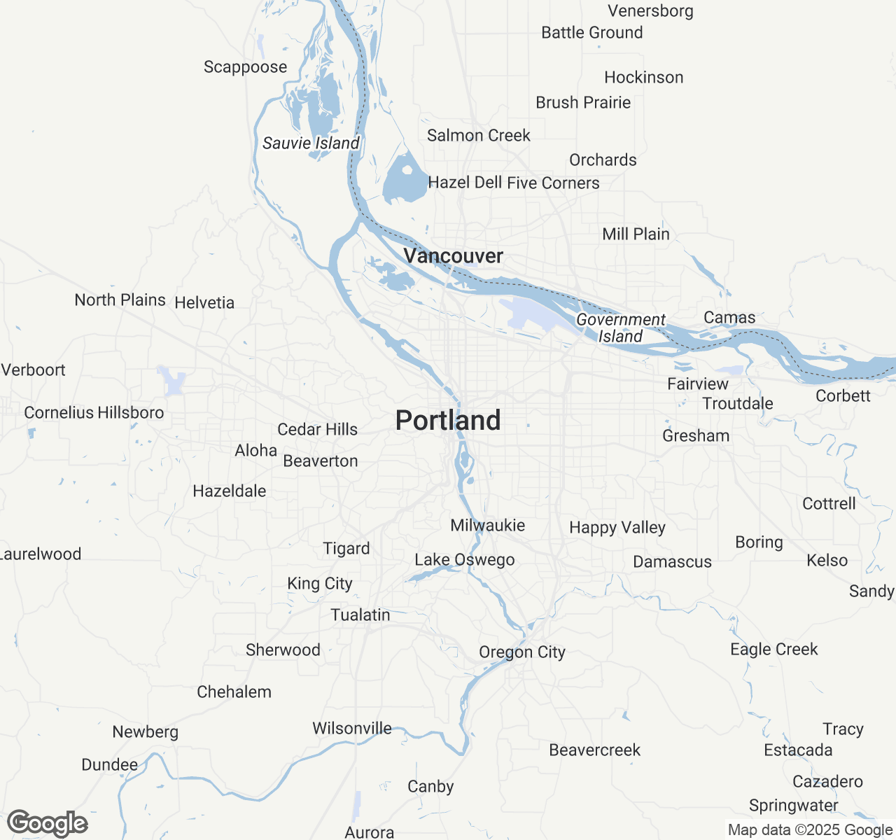 Map of Portland